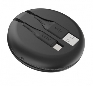 Uniq Halo USB-A - USB-C adatkábel 1,2m fekete (44918)