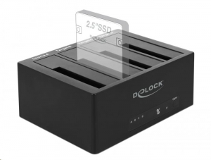 Delock 4x 2.5"-3.5" merevlemez dokkoló fekete (64063)