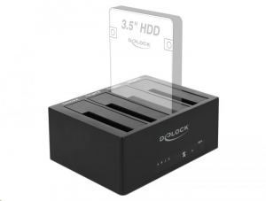 Delock 4x 2.5"-3.5" merevlemez dokkoló fekete (64063)
