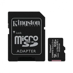 512GB microSDXC Kingston Canvas Select Plus CL10 mem&oacute;riak&aacute;rtya + adapter (SDCS2/512GB)