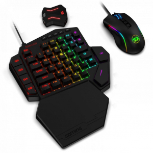 Redragon K585 egykezes Gaming billentyűzet, M721-Pro egér és GA200 konzol adapter fekete (K585RGB-BB)